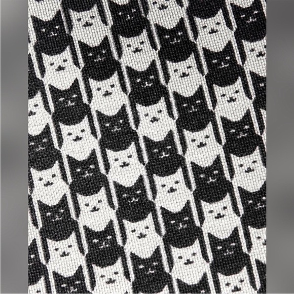 Betabrand Catstooth Chino Herringbone Pants High Waist Black White Cat Sz SL - Picture 5 of 16